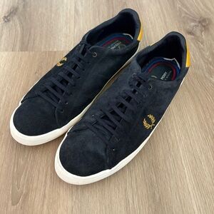 Fred Perry Men’s Black Suede Sneakers – Bradley Wiggins Collab US 12